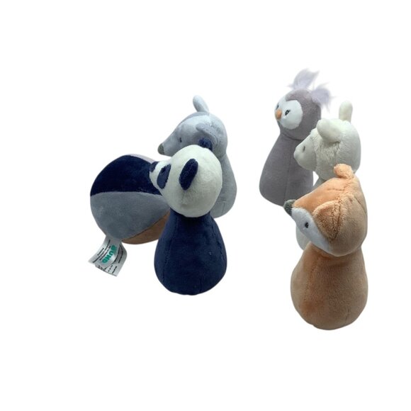 Baby Gund My 1st Plush Bowling Set 5 Stuffed Animal Pins Ball Spin Master - Picture 2 of 14